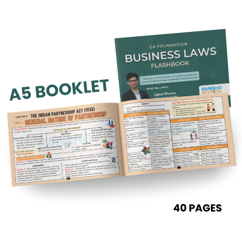 Business Laws Colorful Flashcards for Instant Revision for CA Foundation Exam
