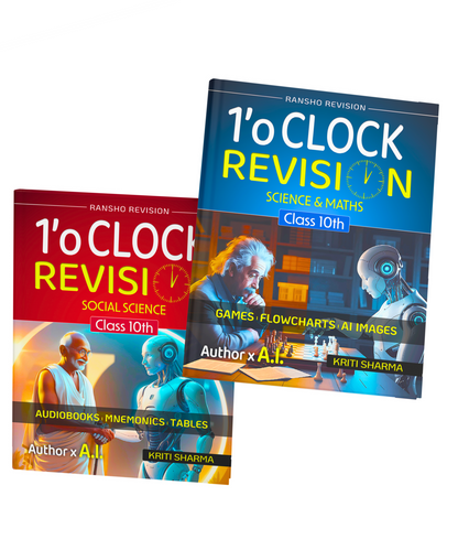 1'o Clock Revision book for Science, Maths and Social Science for class 10th CBSE 2025 (Set of 2)